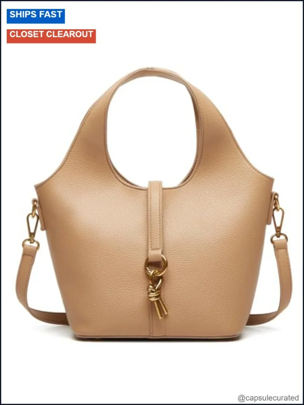 Women Bucket Bag PU Leather Hobo Shoulder Crossbody Vintage Tote Handbag Purse
